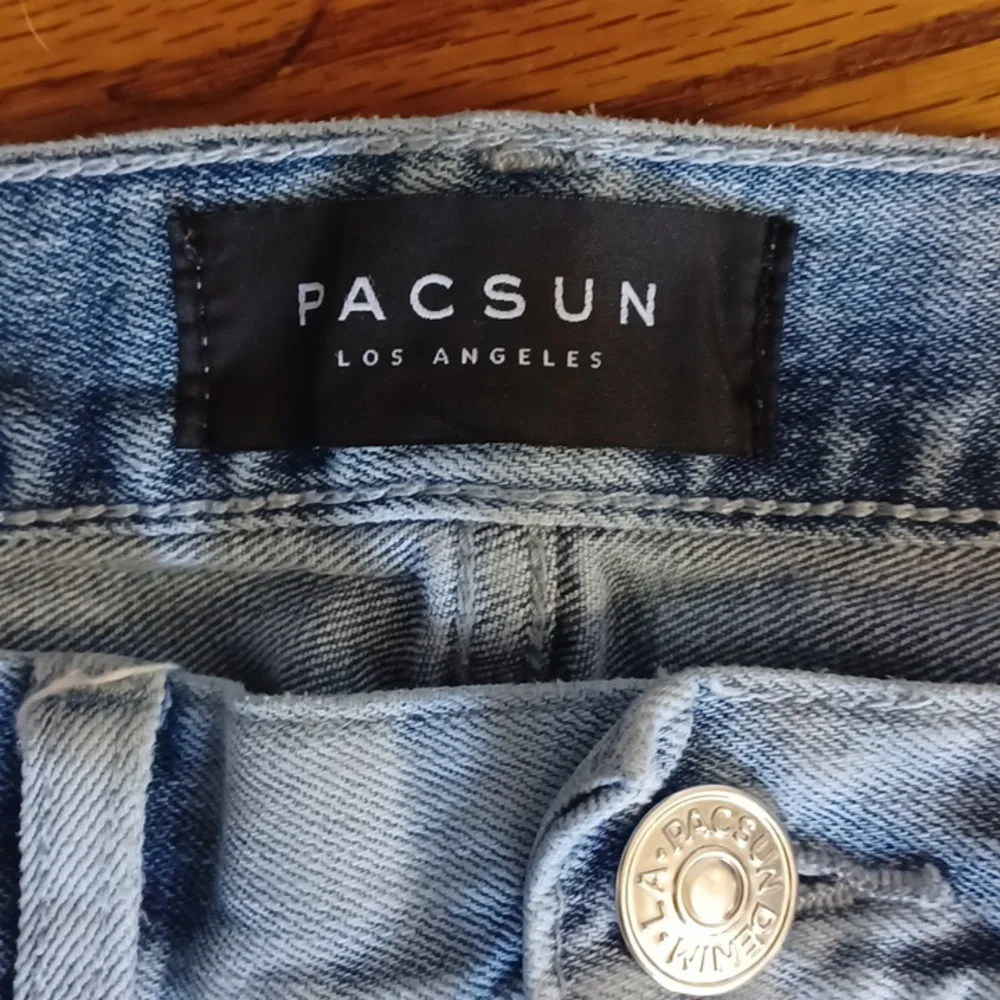PacSun - Mens 29X30 Stacked/Distressed Light Wash Skinny Jeans Zippered Ankles - Picture 3 of 11